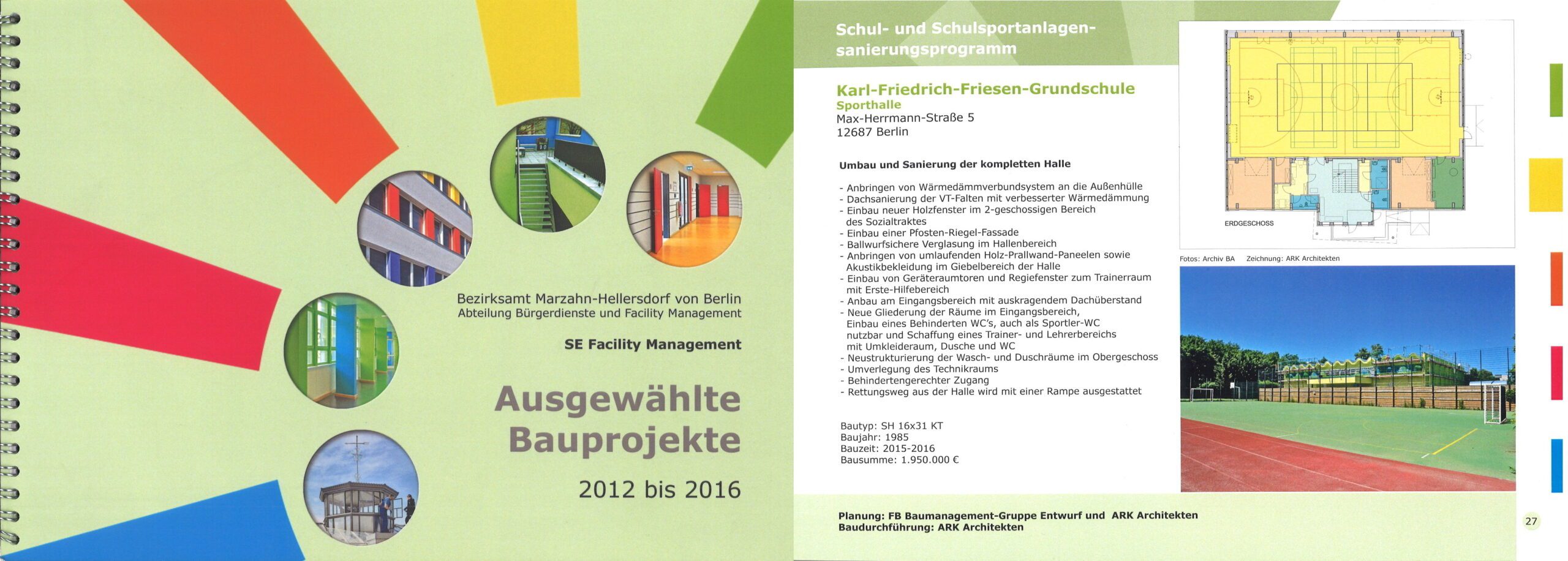 Broschüre Sanierung Sporthalle Berlin – Max-Herrmann-Straße